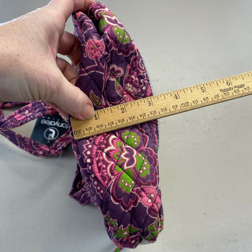 Tanya Lee Purse Photo Slots Purple Paisley Shoulder Bag New 10x9x3 - Picture 7 of 10